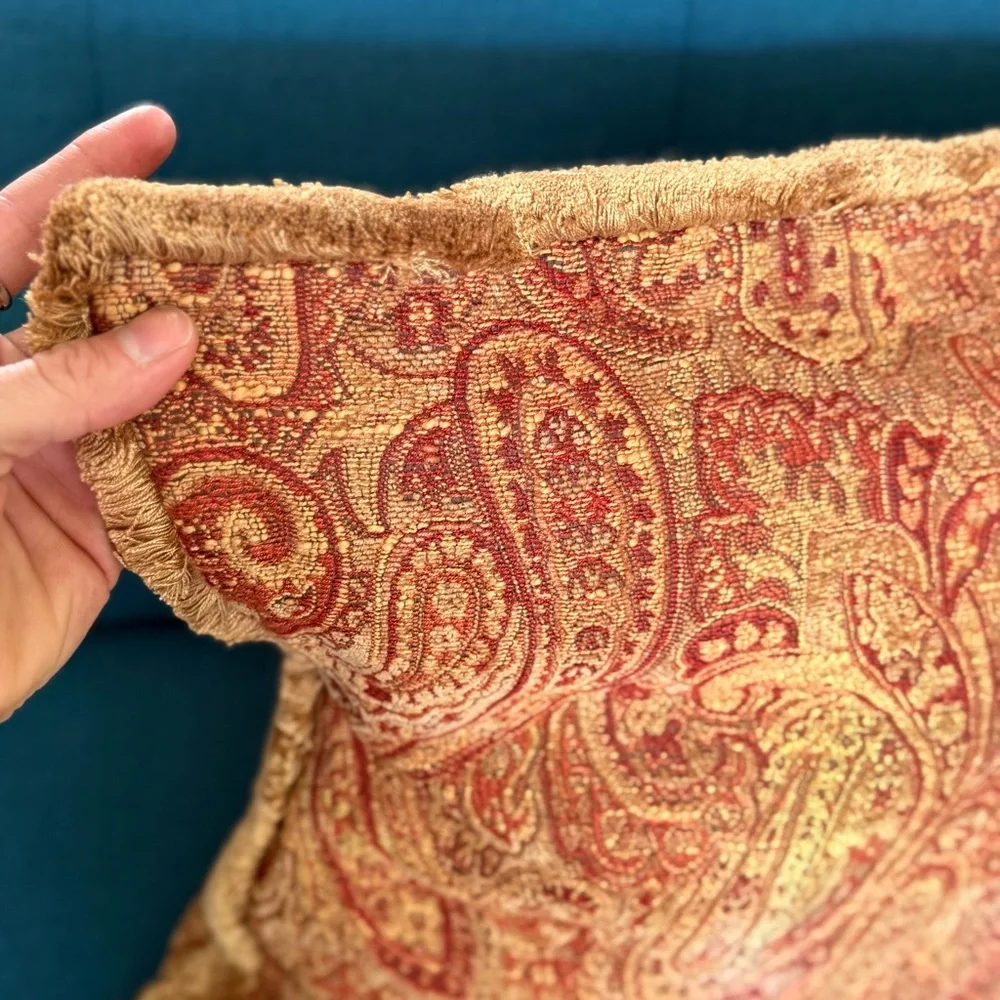 Restoration Hardware Italian paisley tapestry fringe pillow sham